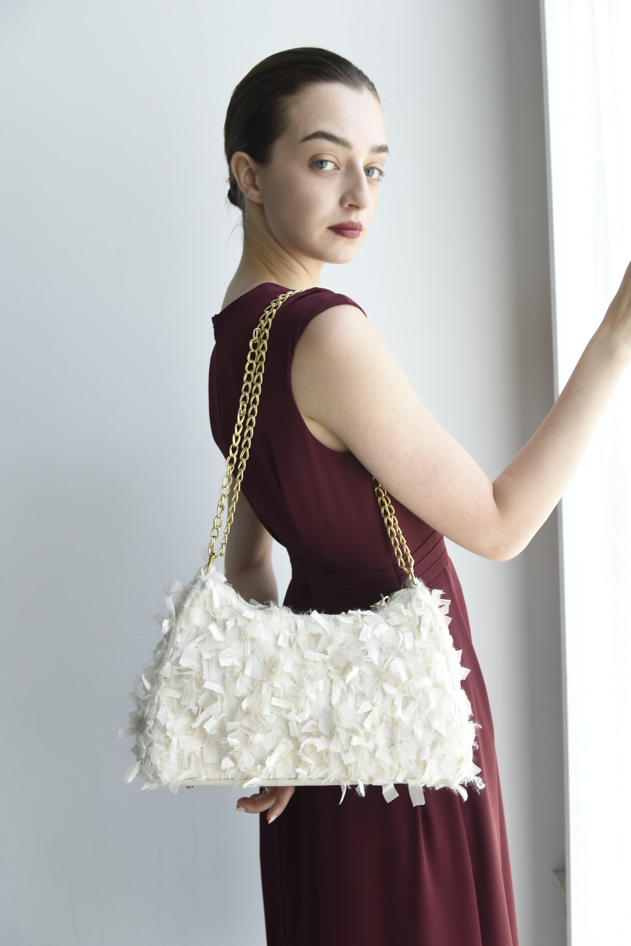 Fancy Tweed Chain Bag