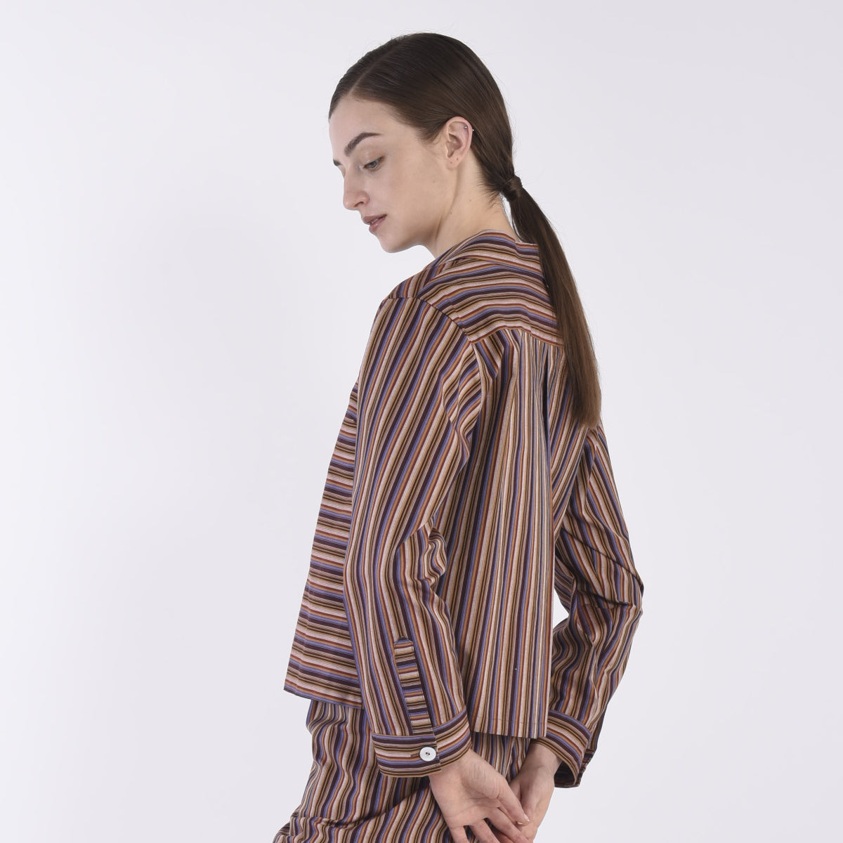 Mikawa Cotton Stripe Shirt Jacket