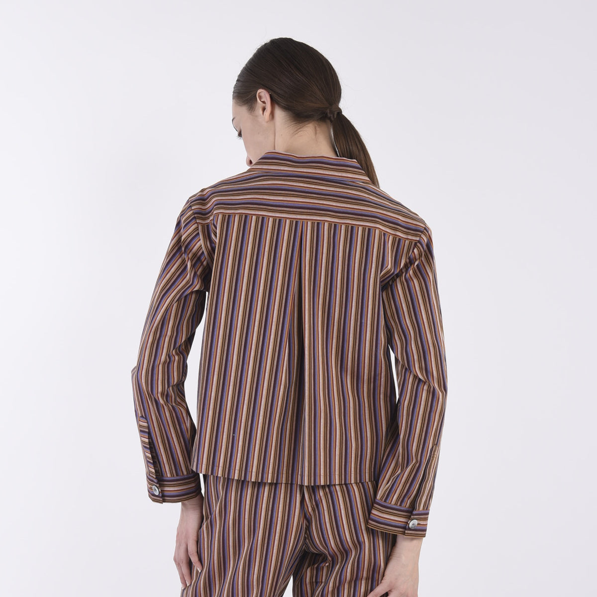 Mikawa Cotton Stripe Shirt Jacket