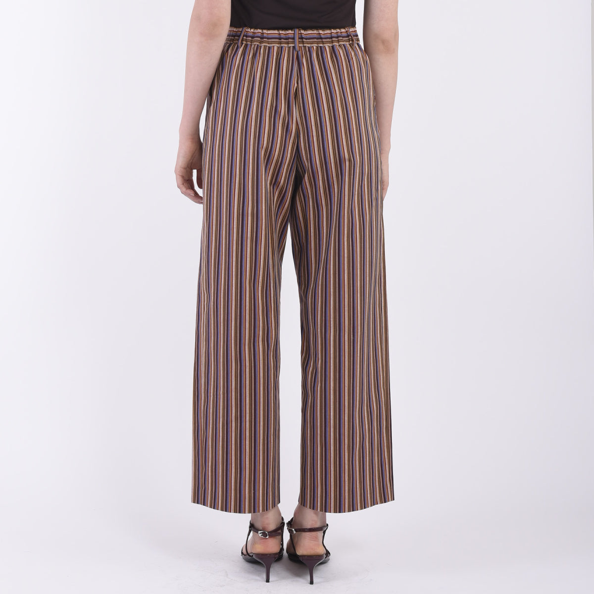 Mikawa Cotton Stripe Wide Pants