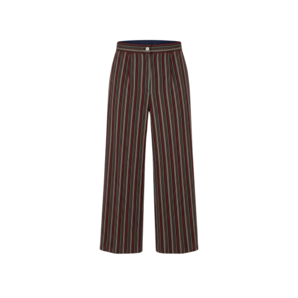 Pantalon large rayé en coton Mikawa