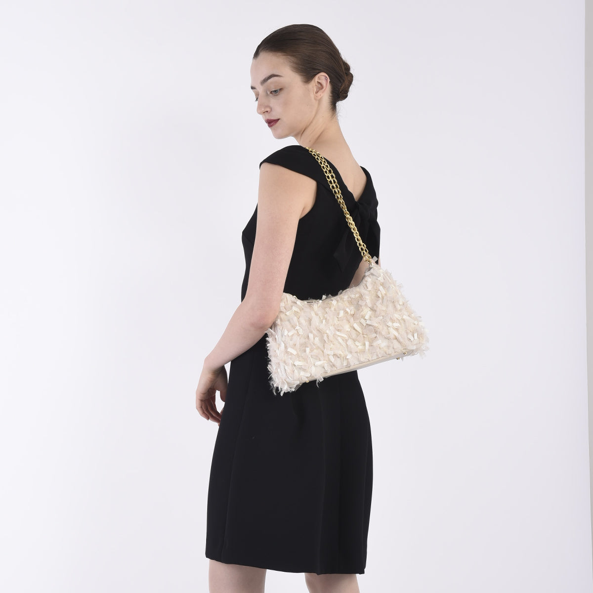 Fancy Tweed Chain Bag