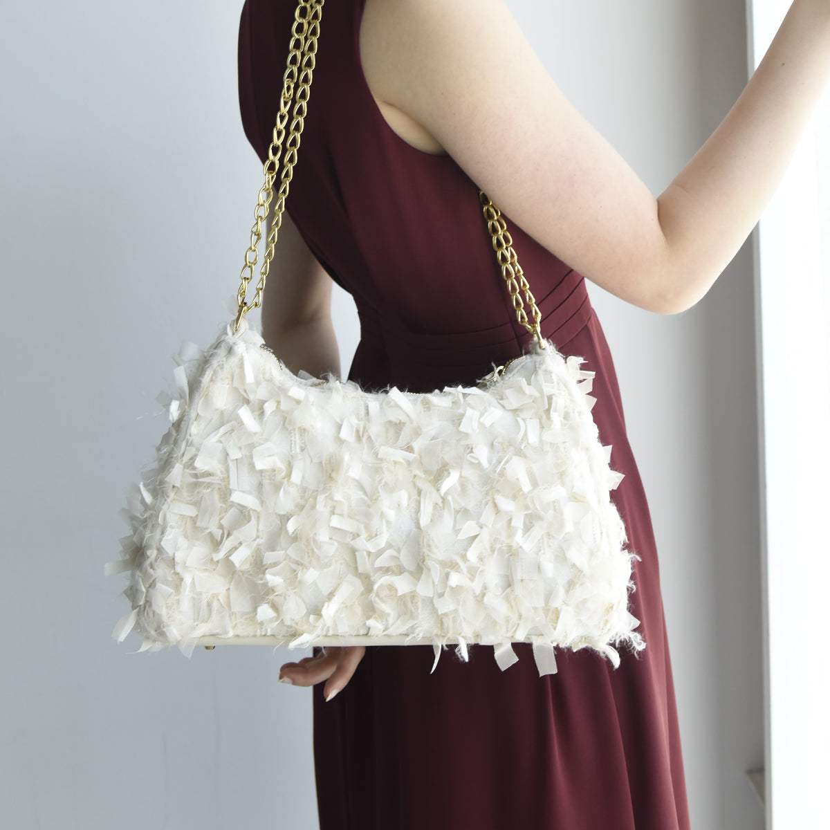 Fancy Tweed Chain Bag