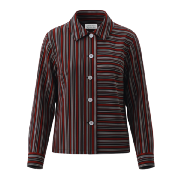 Veste-chemise rayée en coton de Mikawa