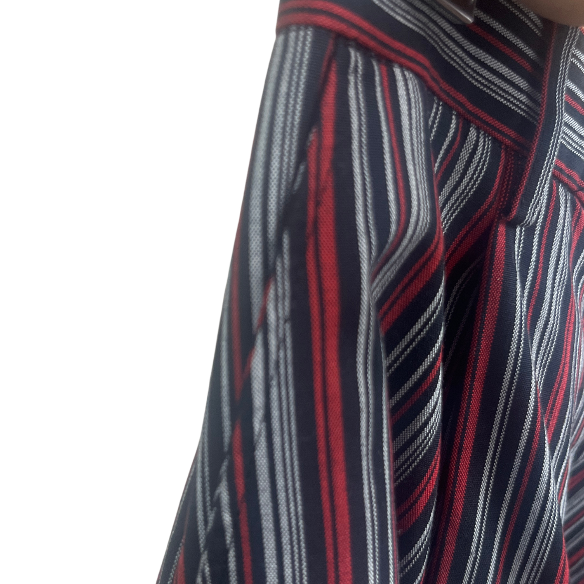 Pantalon large rayé en coton Mikawa