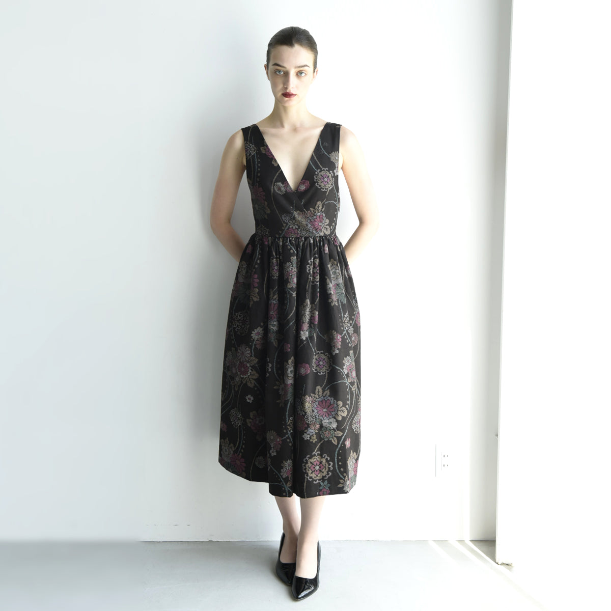 Kimono Print Cotton Jumper Skirt